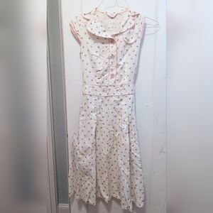 Pink and white floral dress XS
